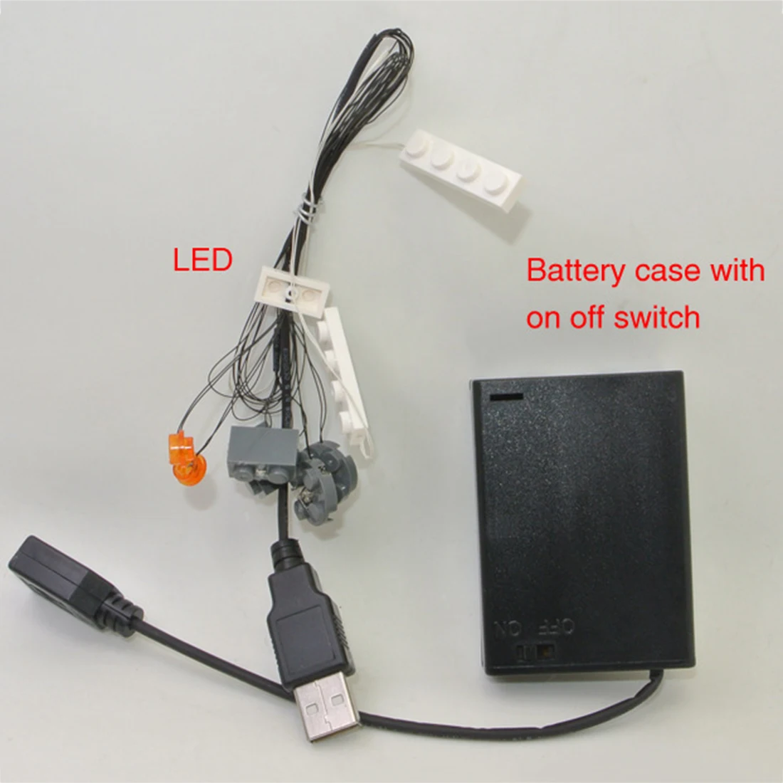 

USB Lighting Components Parts Small Particle Building Blocks Accessories Educational Toy for Bus T1 10220