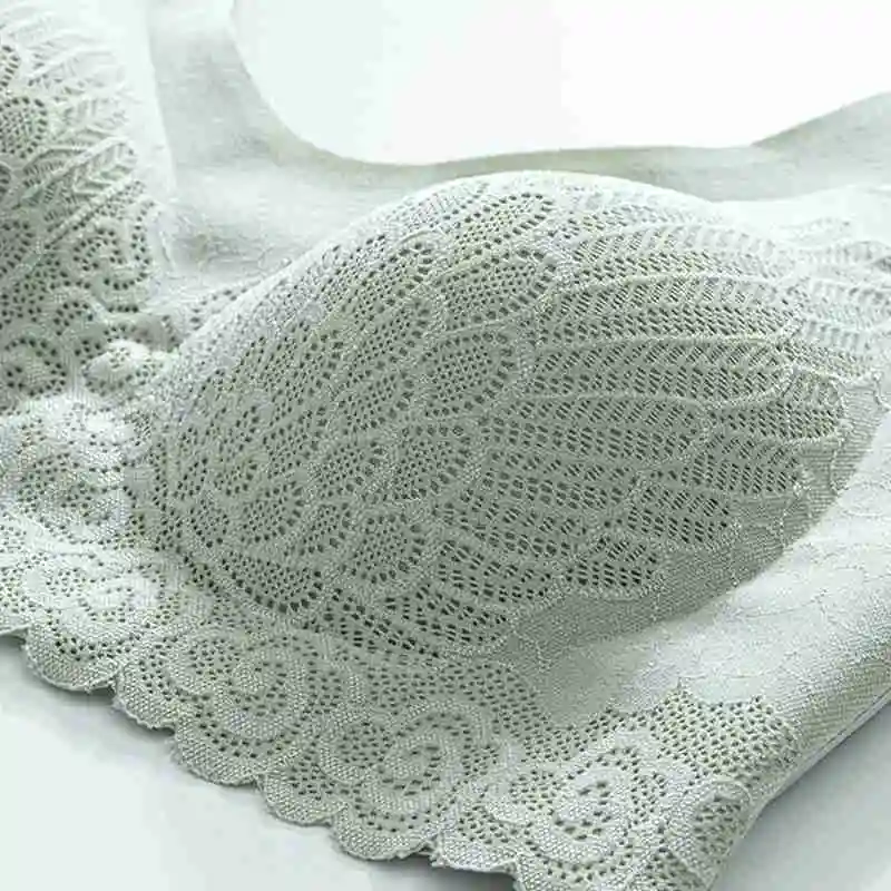 Женский размера плюс бюстгальтер 5d без косточек кружевной дышащий бесшовный