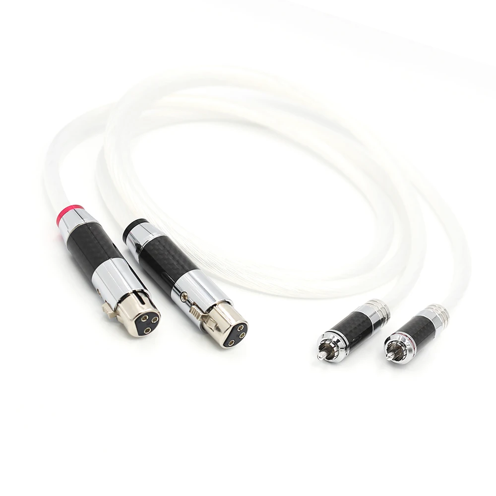 

Pair YTER 5N OCC Copper Silver Plated XLR female to RCA male cable HIFI Audio Balance Cable hi end interconnect wire