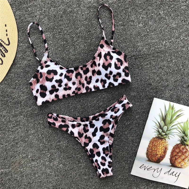 

Sexy Women Leopard Print Bikini Set Push up Padded Swimwear Swimsuit Beachwear Two-Piece Suits