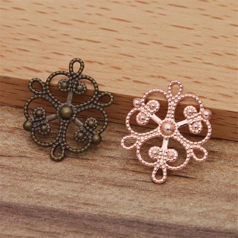 

20pcs 15mm Filigree Flower Connectors Pendant Charms DIY Handmade Material Crafts DIY necklace earrings jewelry Findings