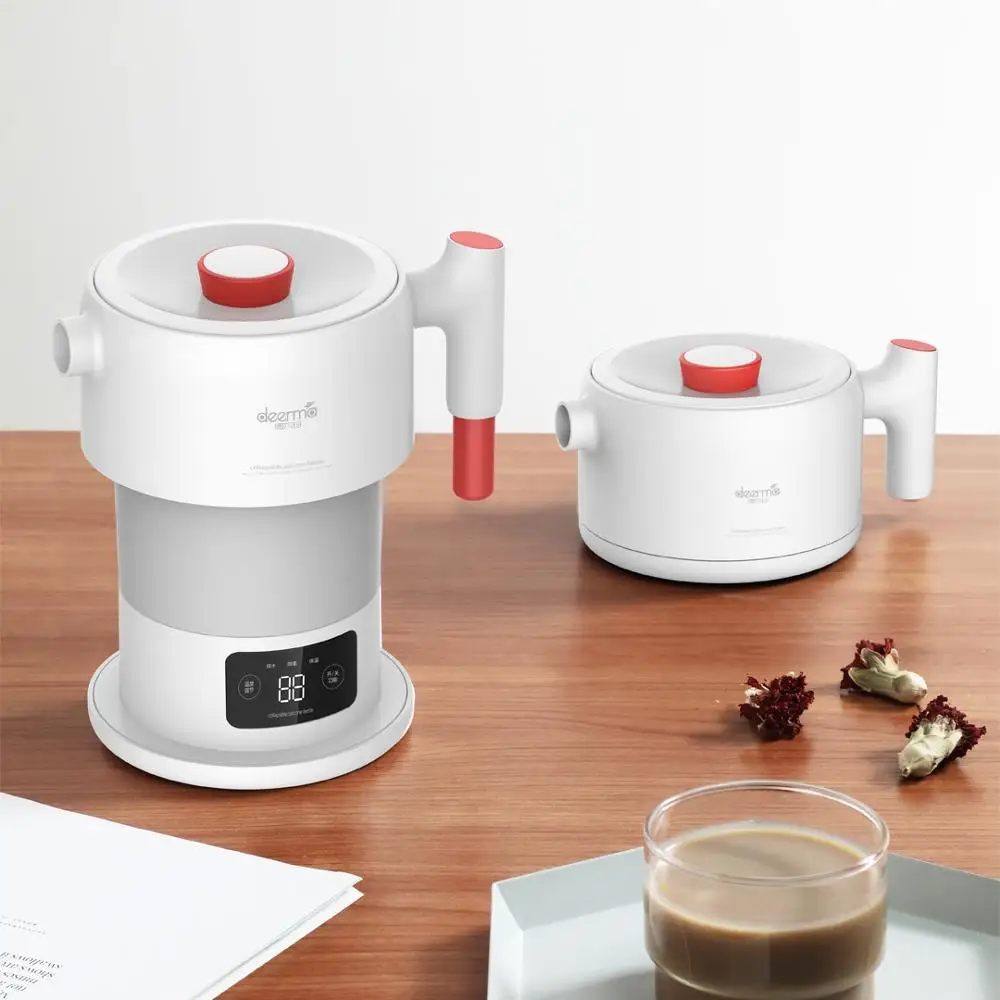 Xiaomi Deerma складной электрический чайник 0.6L дорожный портативный водонагреватель ручной колба для воды горшок автоматическая защита от отключения питания