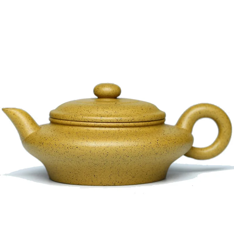 

Yixing purple clay pot gift sesame section mud water flat pot household tea pot Kung Fu Tea Set
