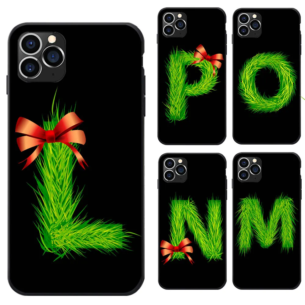 Для iPhone 5 6 7 8 11 12 Mini Pro XR X XS Plus Max SE Буквы A в Z Алфавит трава Комбинация DIY мягкие ТПУ