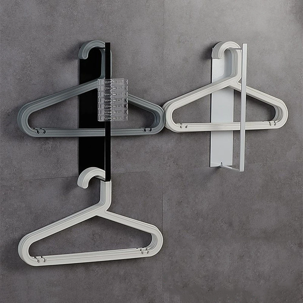 

Hanger Storage Rack Punch Free Wall-mounted Home Balcony to Put Drying Racks Organize Racks