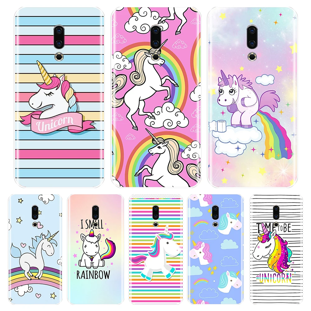 

Soft Back Cover For Meizu 15 Lite 16 Plus 16th 16x Phone Case Silicone Cute Rainbow Unicorn For Meizu Pro 6 7 Plus U10 U20