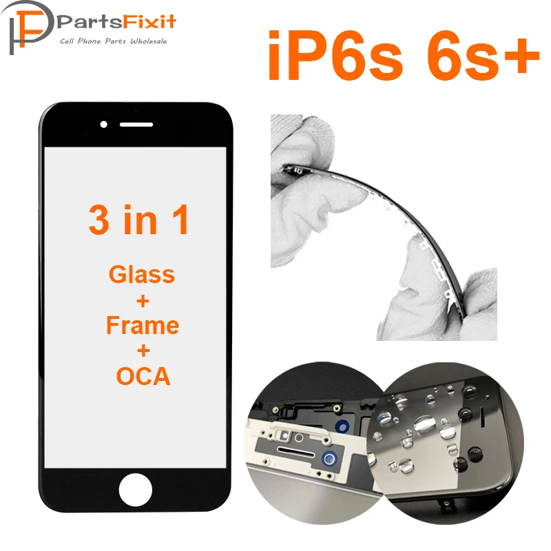 

5 шт. 3 в 1 Премиум-стекло холодный пресс рамка OCA для iPhone6S/6S plus передний экран стеклянный объектив рамка Предварительно установленная OCA 3 в 1 с...