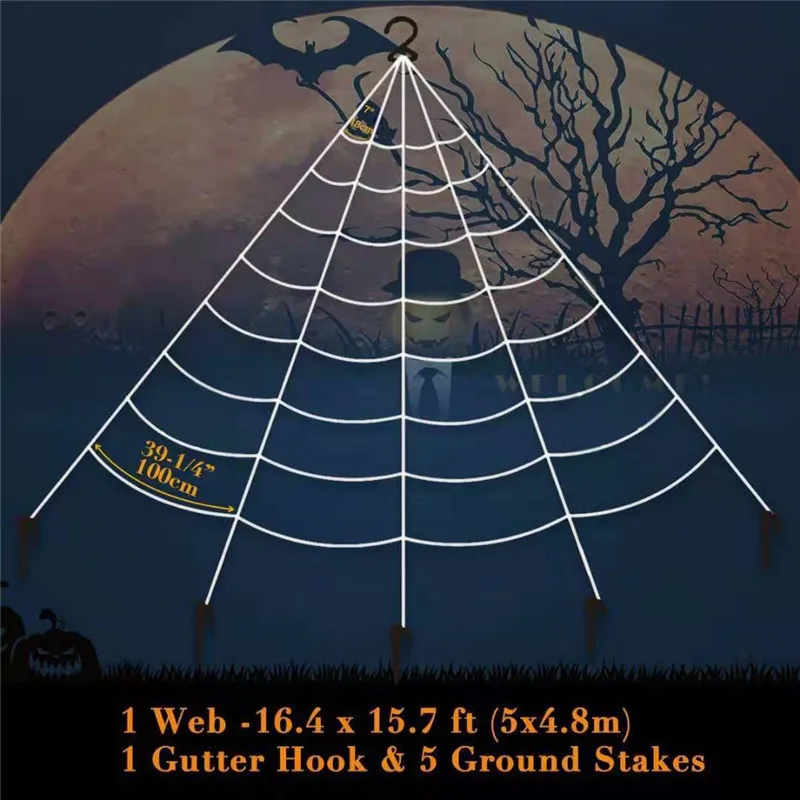 Гигантский эластичный Хэллоуин cobweb-террор вечерние украшения бар дом с привидениями Хэллоуин паук веб Хэллоуин украшения