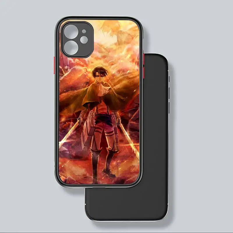 

Attack Titan eren jaeger anime Japan Phone Case Matte Transparent for iPhone 7 8 11 12 s mini pro X XS XR MAX Plus coque