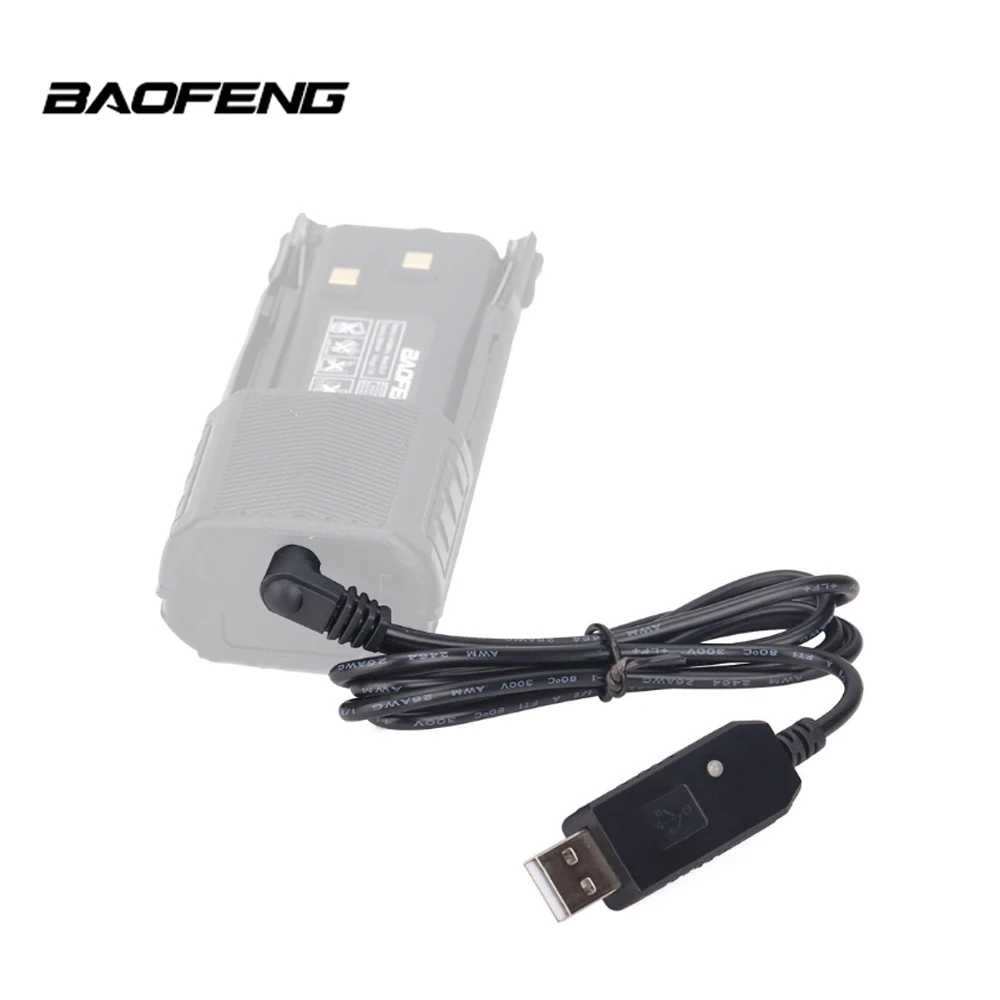 Оригинальный Портативный USB Кабель зарядного устройства для Baofeng UV-5R UV-82 Walkie Talkie USB кабель напряжение зарядный шнур радио Usb зарядный провод от AliExpress WW