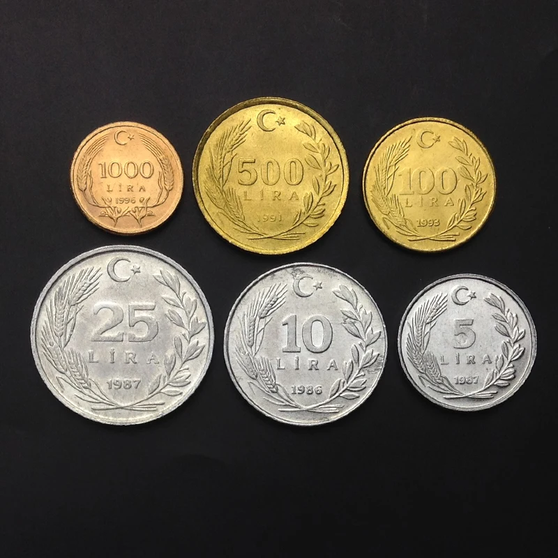 

Turkey Set 6 Coins Original True Real Genuine Coin European Collectible Gift UNC