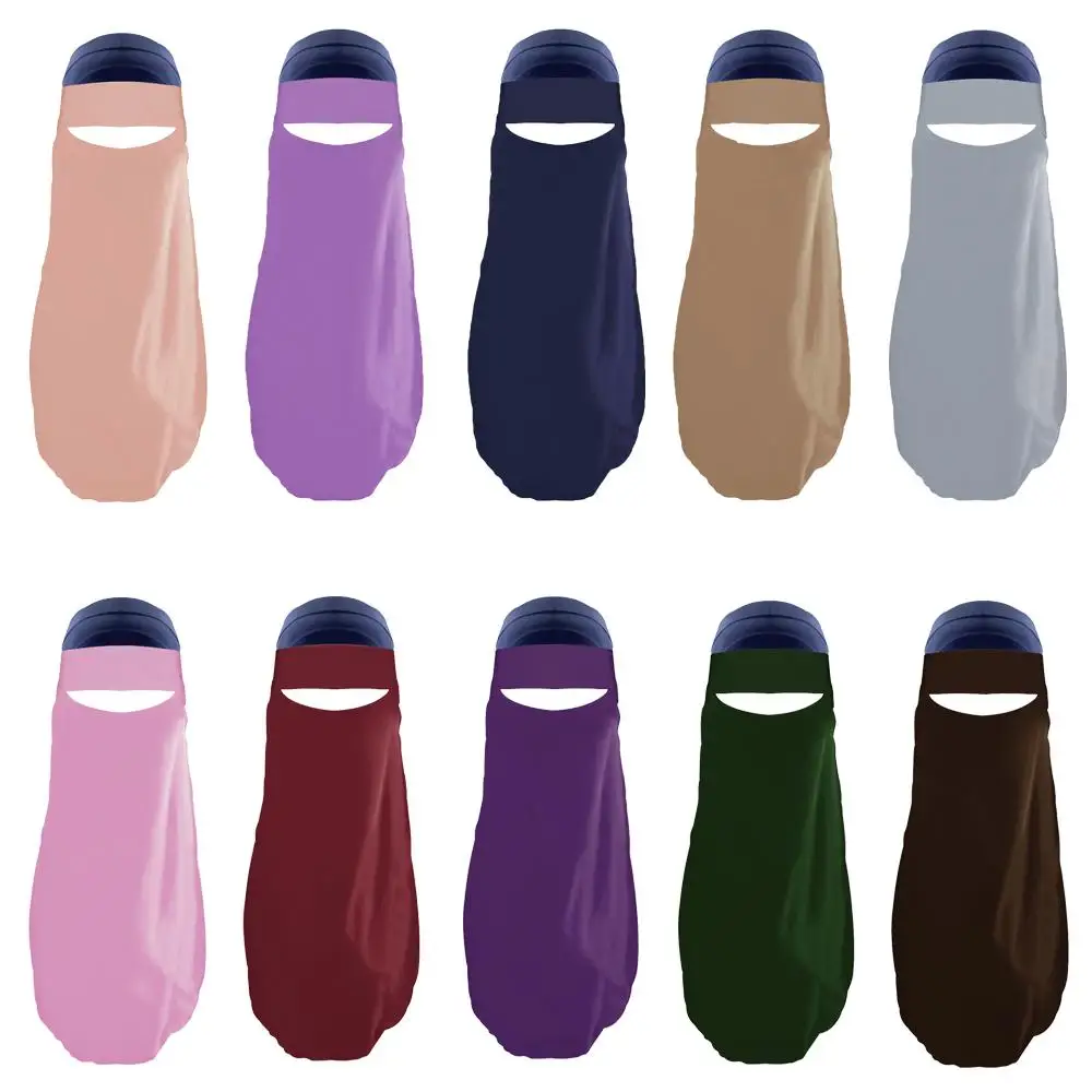 Женская мусульманская бандана шарф исламский Niqab Burqa капот хиджаб кепки головные уборы с вуалью черное покрытие для лица абайя стиль обёрточная бумага головной убор