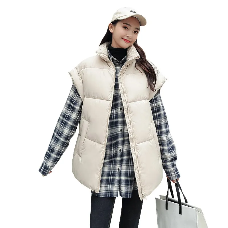 Женский жилет с воротником стойкой без рукавов|Жилеты и безрукавки| |