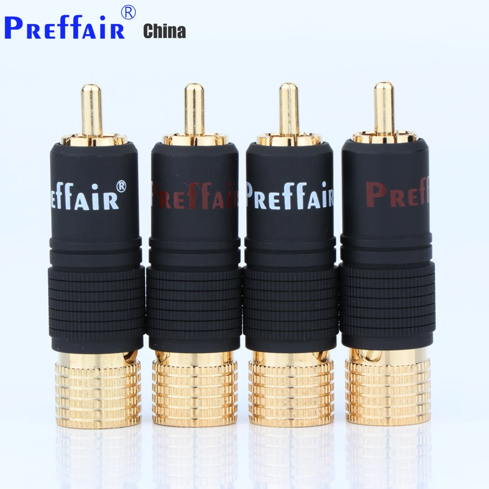 

Штекер аудиокабеля Preffair R1747, 24K, позолоченный, с фиксацией винтов, RCA