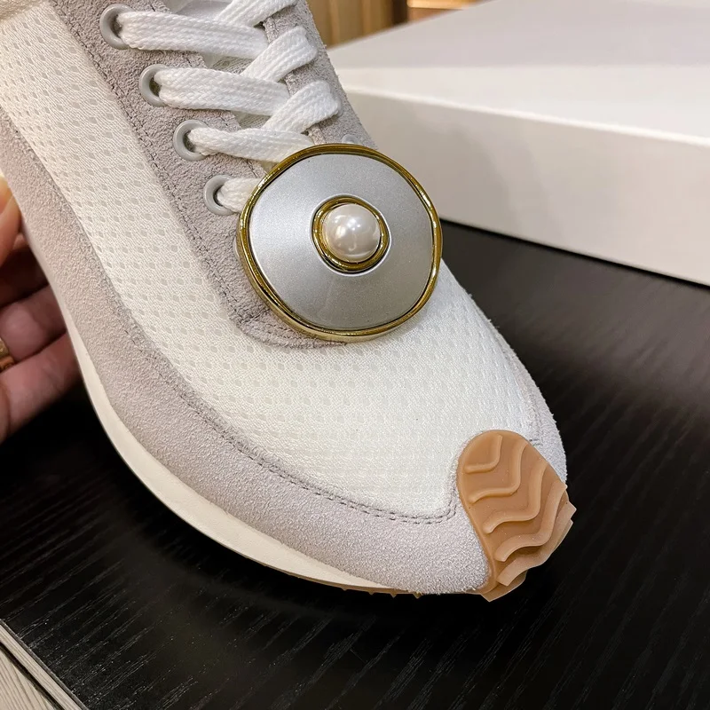 

new popular patchwork fashion cow suede leather sneaker women comfortable retro platform flats student running sport shoes women