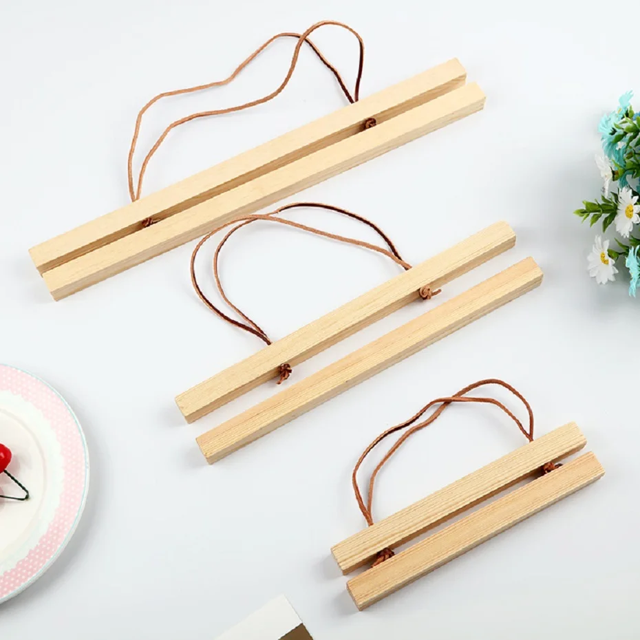 

High quality natural art wooden frame craft photo frame pine magnetic poster hanger photo frame canvas
