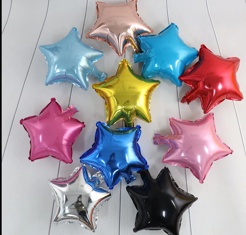 

10Pcs 10 Inch Five-pointed Star Aluminum Foil Balloons Baby Shower Children's Birthday Party Wedding Decor Supplies Air Balloons