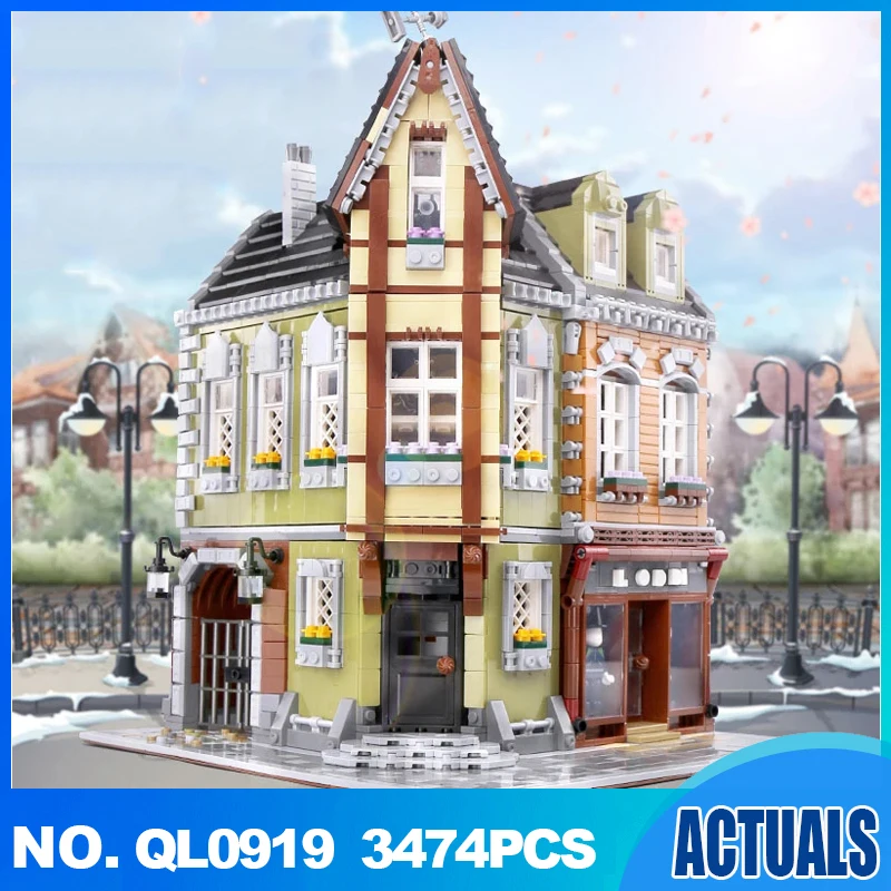 

QL0919 MOC Street View Series Lab Corner Mall Building Blocks 3474 PCS Bricks Toys Gift Education Toys Gift
