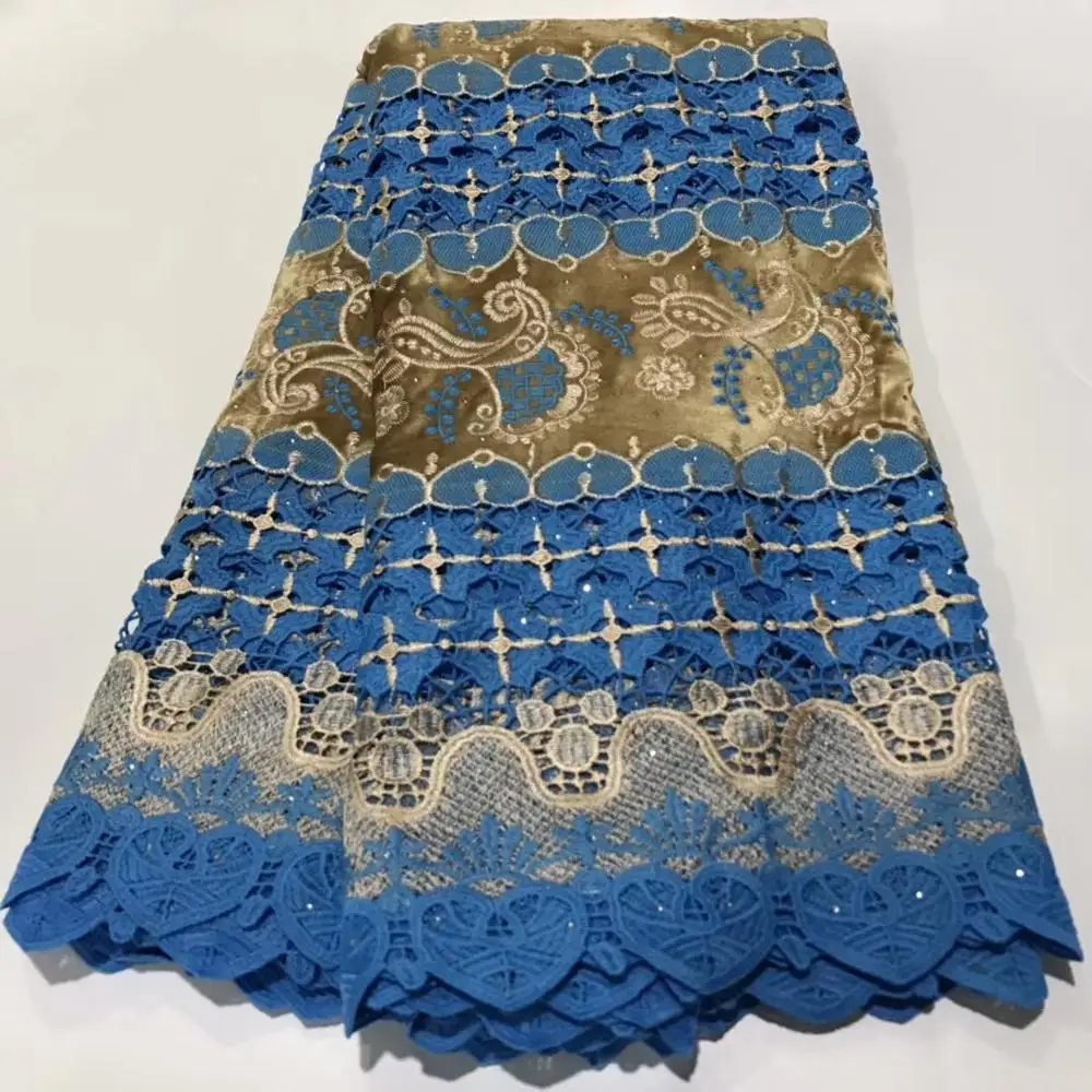 

Высококачественная Африканская Хлопковая французская кружевная ткань с вышивкой, нигерийский шнур, качественная кружевная ткань, швейцар...