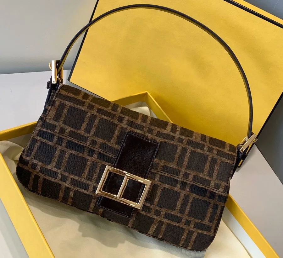 

Top Quality Luxury Women's Canvas Baguette Shoulder Bags Fashion Ladies Purses And Handbags Famous Brand Designer Classic Tote