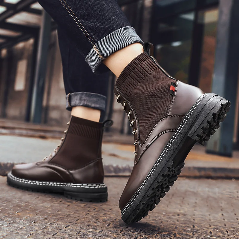 

Home Boots Men Shoes 2020 Boot Punk Boots Men's Winter Chelsea Leather Mens Cowboy For High Casual Western Heel Boty Ankle