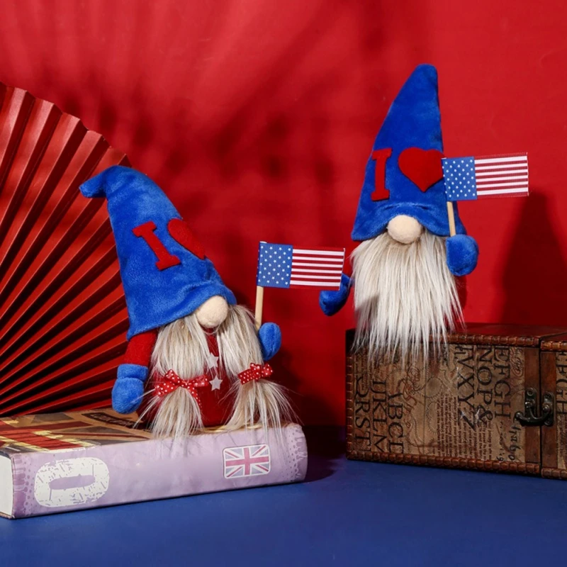 

Rudolph Doll Raising The Flag On Independence Day Rudolph Doll Independence Day Home Decoration Doll Handmade Gifts very funny