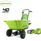 Самоходная садовая корзина для покупок Greenworks Gc40l00 G-Max 40 в, устойчивая к ржавчине ванна с аккумулятором и зарядным устройством, бесплатный возврат