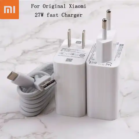 Оригинальное быстрое зарядное устройство Xiaomi 27 Вт QC 4,0 турбо адаптер USB C кабель для Mi 9 10 9T Pro Max 3 Mix 3 A3 CC9 Redmi note 8 9 pro 8T 9s