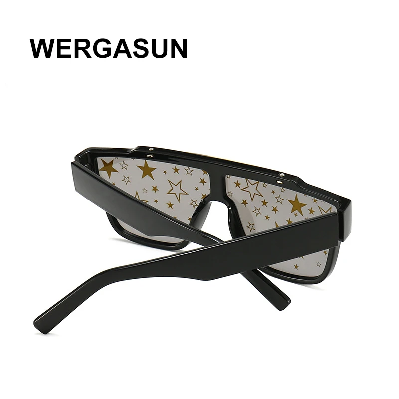 WERGASUN новые модные солнцезащитные очки в большой оправе для мужчин квадратные