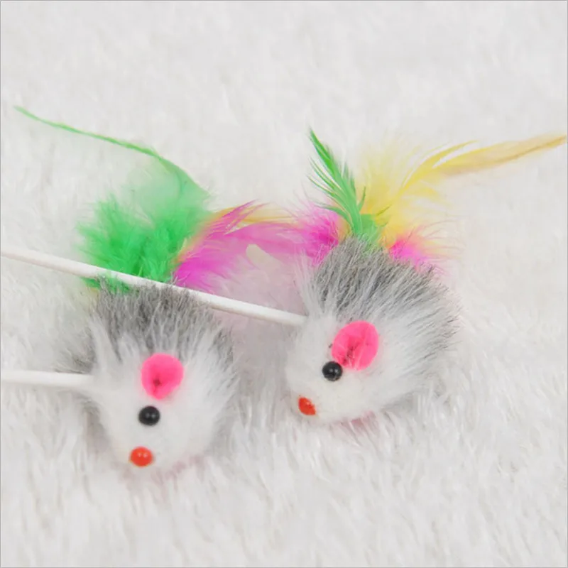 

1pcs Elastic Cat Toy Feather False Mouse Bottom Sucker Interavtive Toys for Cat Kitten Playing False Mouse Pet Toys Products