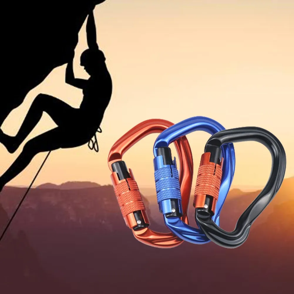 

Mountaineering Downhill D-shaped Rock Climbing Buckle Aluminum Durable Spring Clip Buckle Mini Outdoor Mountaineering Lock