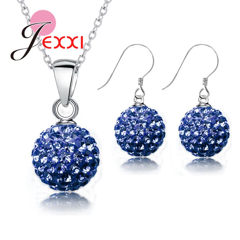 JEXXI оптовая продажа ювелирных комплектов диско шар 925 серебряная серьга крючок