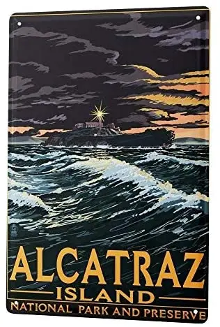 

Tin Sign Wanderlust City Alcatraz Iceland Laundry Room Decor Beach Decor Boho Decoration Home Decor