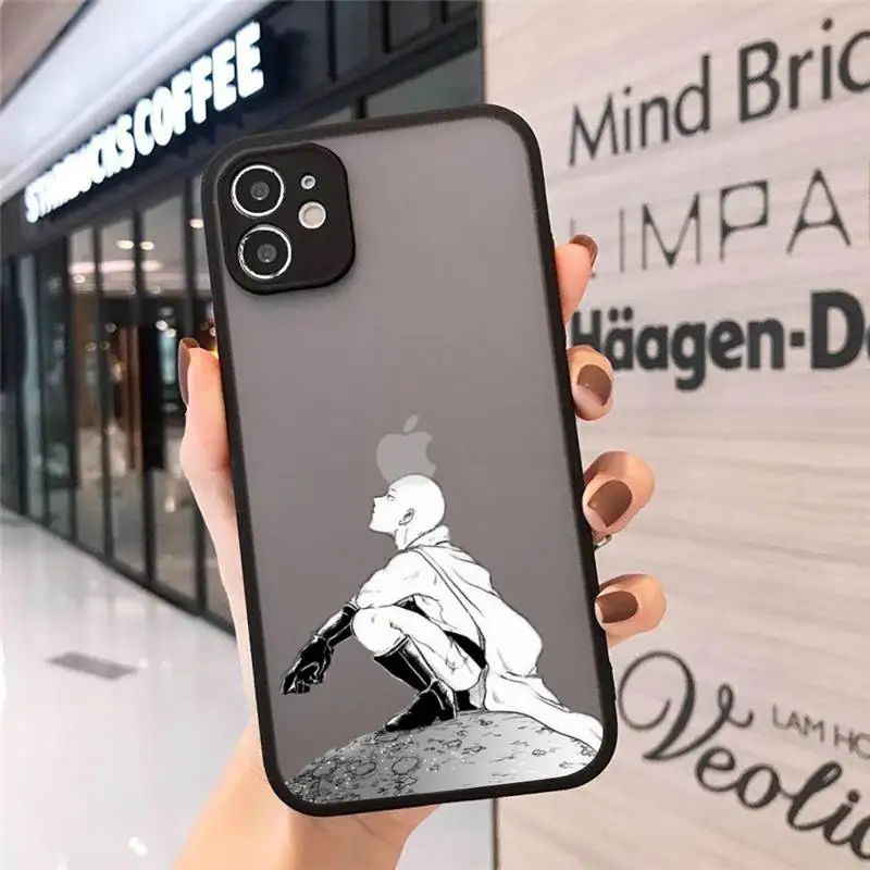 

Anime One Punch Man Phone Cases Matte Transparent for iPhone 7 8 11 12 s mini pro X XS XR MAX Plus cover funda
