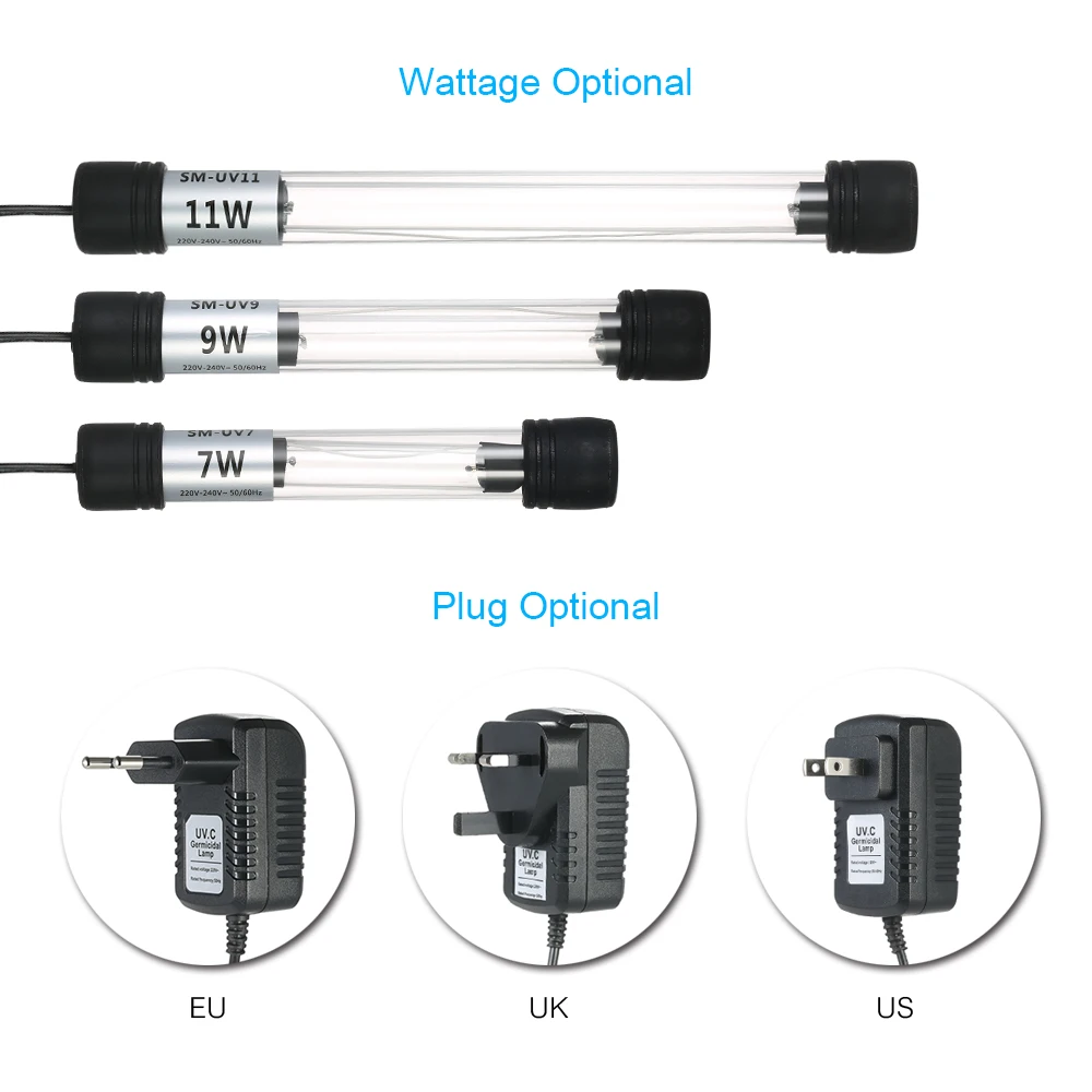 Новый 7W/9W/11W аквариумный светодиодный светильник ing UV стерилизация