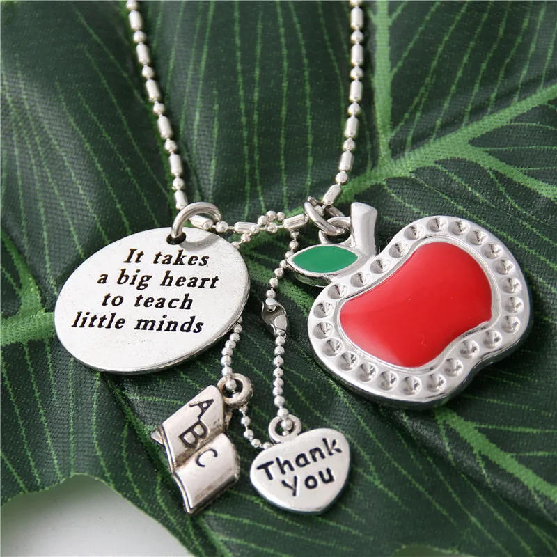 1 шт. очаровательные ожерелья с сердечком и красным яблоком подарок на День