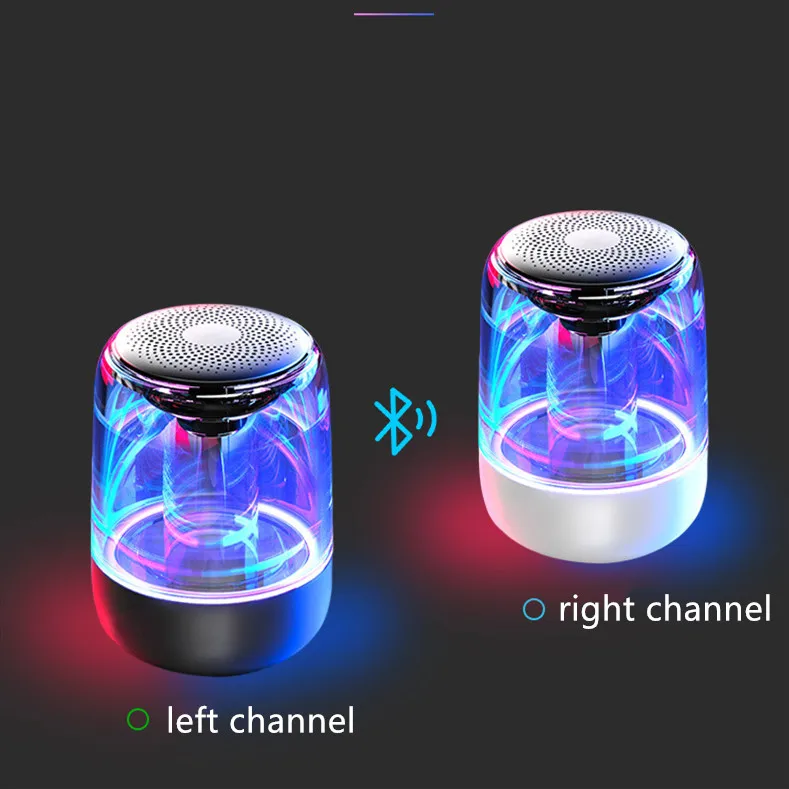 СВЕТОДИОДНЫЙ беспроводной bluetooth динамик со стеклянным стеклом портативный