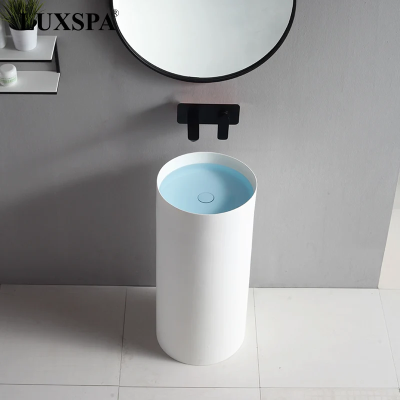 Европейский дизайн LUXSPA отдельно стоящая раковина из искусственного камня с