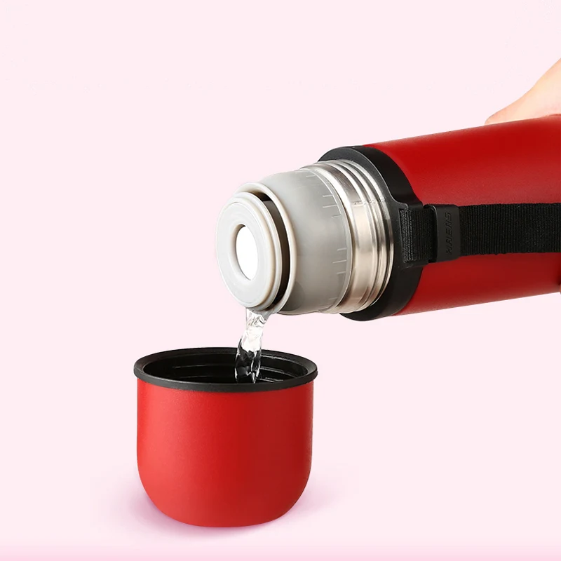 Пластик Термос вакуумной крышкой Flsak крышка Термокружка уличная дорожная кружка