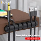 Ihuigol гибкий силиконовый органайзер для кабеля USB с 7 отверстиями, намотка проводов, зажимы, держатель для наушников, мыши, управление кабельная клавиатура