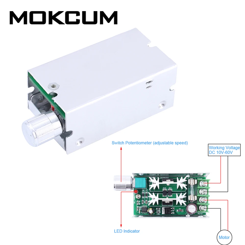 Стандартный регулятор скорости переключатель управления 12 В 24 36 48 10 А