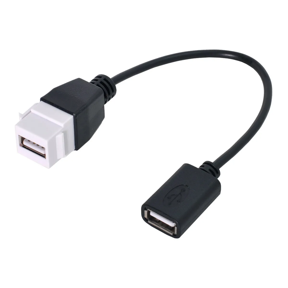 

CY CY USB 2.0 Female to Female Extension Exteder Coupler Cable with Keystone Panel Mount Holes 20cm