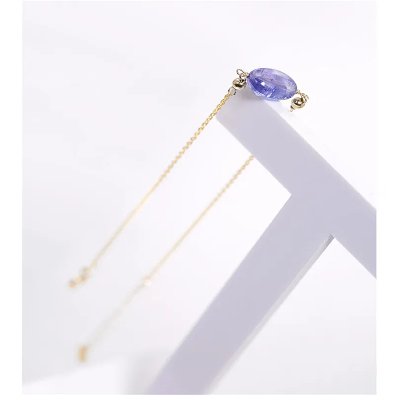 DAIMI Простой браслет с танзанитом женский желтый 18K золото цветные драгоценные