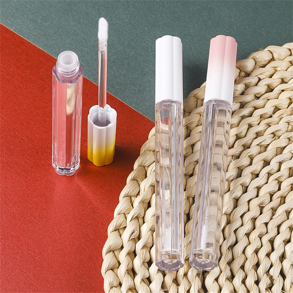 2.5ml Lip Gloss Dispensing Tube Glaze Tube Empty Tube Plum Blossom Transparent Bottle Gradient Powder Yellow Lip Gloss Bottle