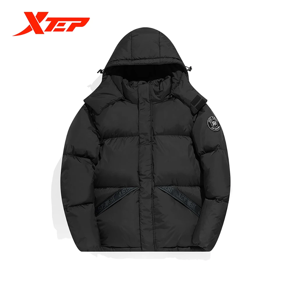 Мужской пуховик Xtep Wujie модная спортивная куртка теплое пальто с капюшоном