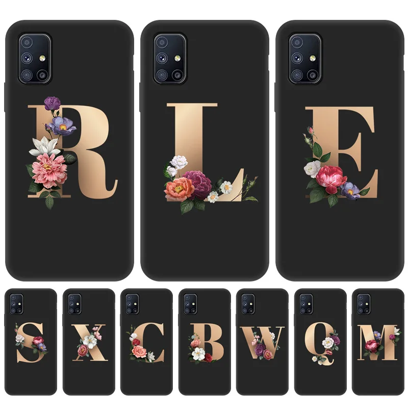 

For Samsung M51 Case Galaxy M31 M31S M30S M20 M10 M01 A01 Core M30 Soft Silicone Letters Painted Coque GalaxyM51 GalacyM31 Capa
