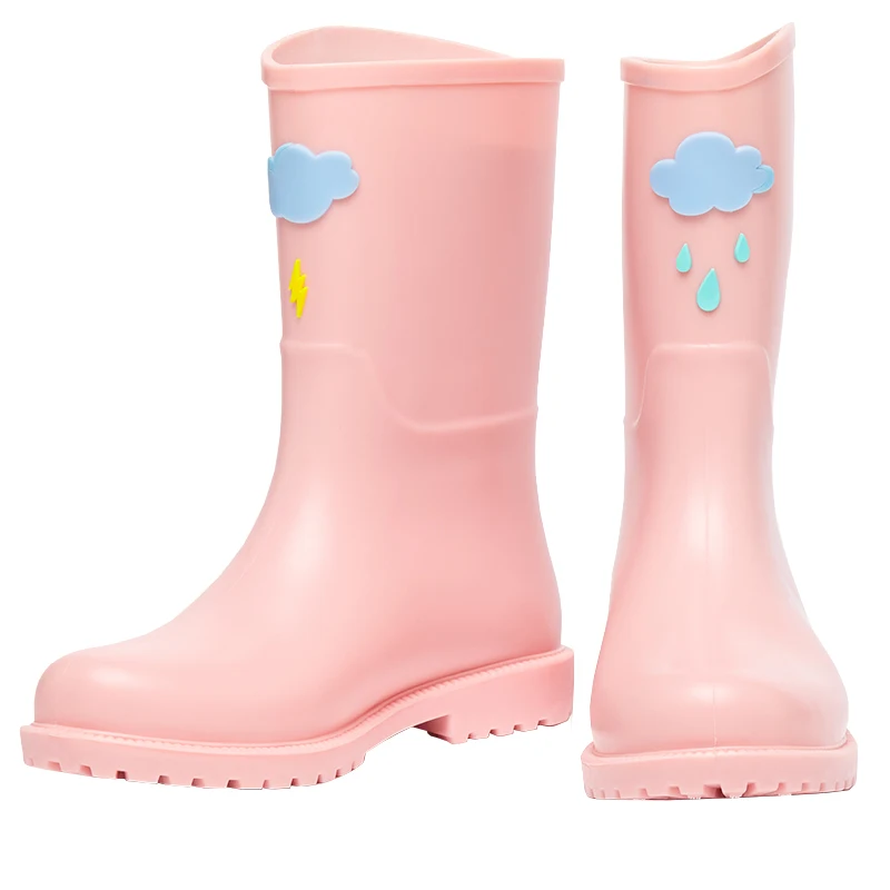 

Ladies Fashion Water Shoes Cute Mid-tube Rubber Shoes Waterproof Non-slip Women's Rain Boots