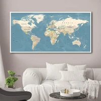 canvas painting world map wall art poster picture modern art cuadros study office room decoration for home no frame mural