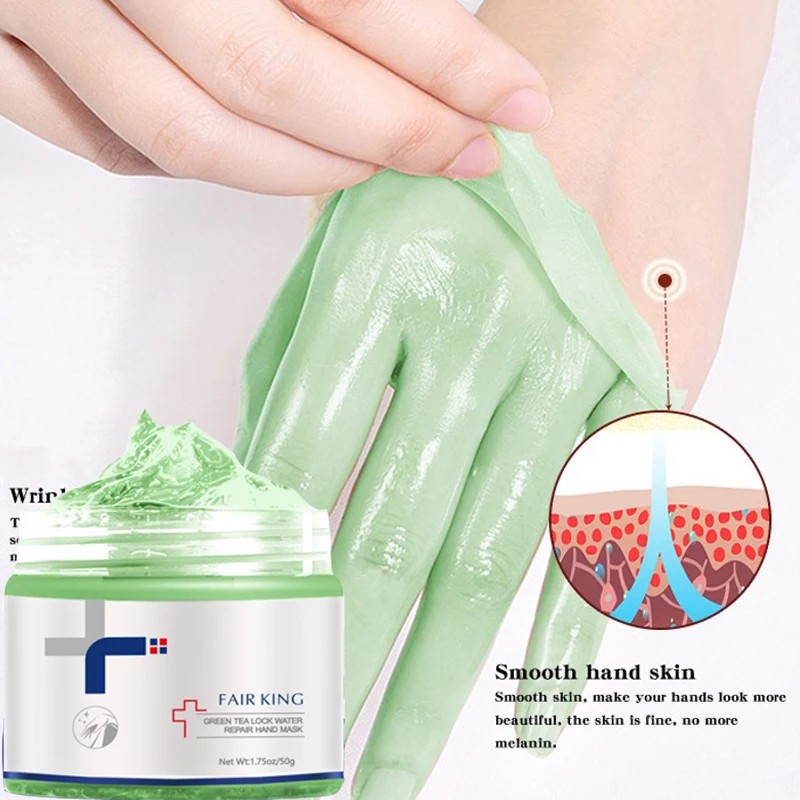 

50g Green Tea Hand Mask Moisturizing Wax Hand Mask Repair Exfoliating Callus Film Anti-Aging Skin Hand Film Whitening Hand Care
