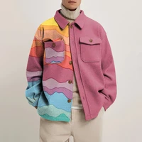 mens autumnwinter new 2021 casual loose jacket mens fashion mens coat color printed mens top